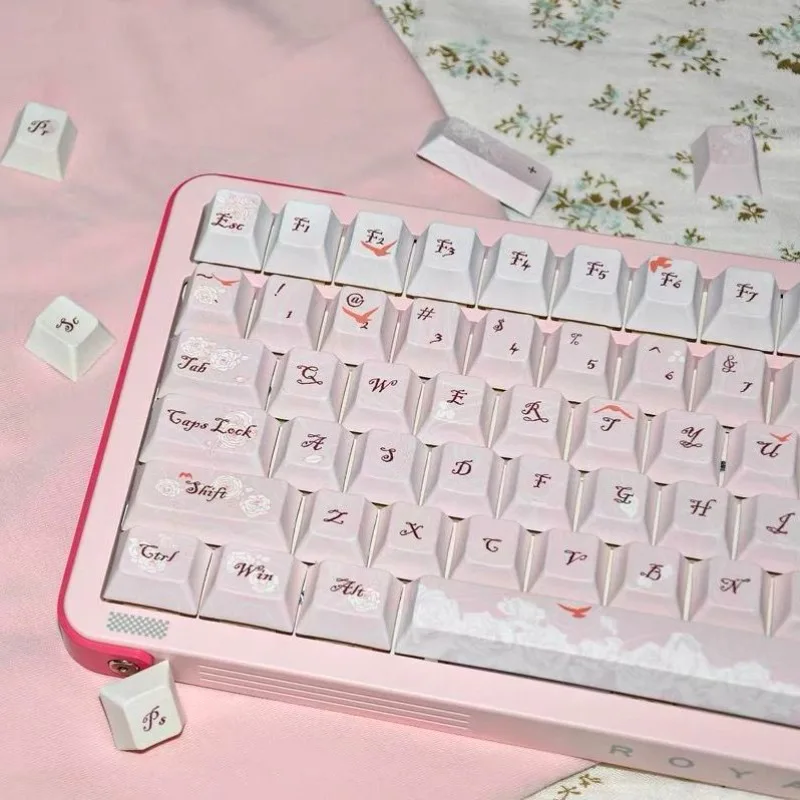 Dream rose five-sided hot sublimation high value original moa pink white mechanical keyboard round cross shaft keycap
Dream rose five-sided hot sublimation high value original moa pink white mechanical keyboard round cross shaft keycap