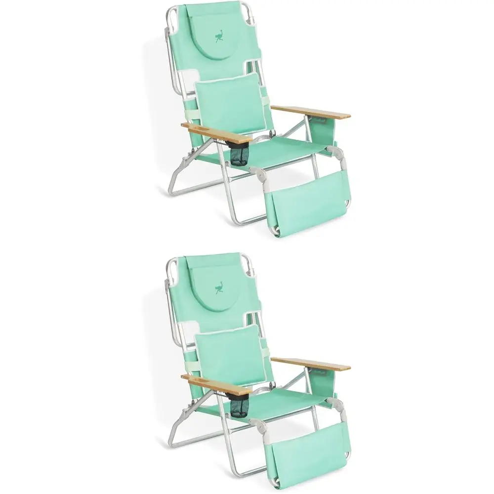 2-Pack Deluxe Padded 3-in-1 Folding Outdoor Beach Camping Chair with Footrest, Teal
2-Pack Deluxe Padded 3-in-1 Folding Outdoor Beach Camping Chair with Footrest, Teal