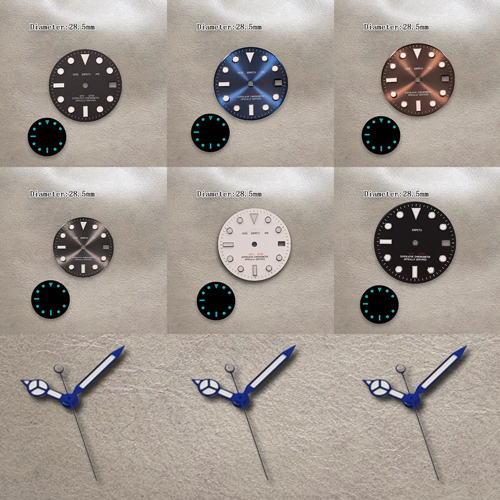  28.5mm S Logo New Sun NH35 Dial Fit NH36/4R/7S Movement Ice Blue Luminous High Quality Watch Modification Accessories
28.5mm S Logo New Sun NH35 Dial Fit NH36/4R/7S Movement Ice Blue Luminous High Quality Watch Modification Accessories 