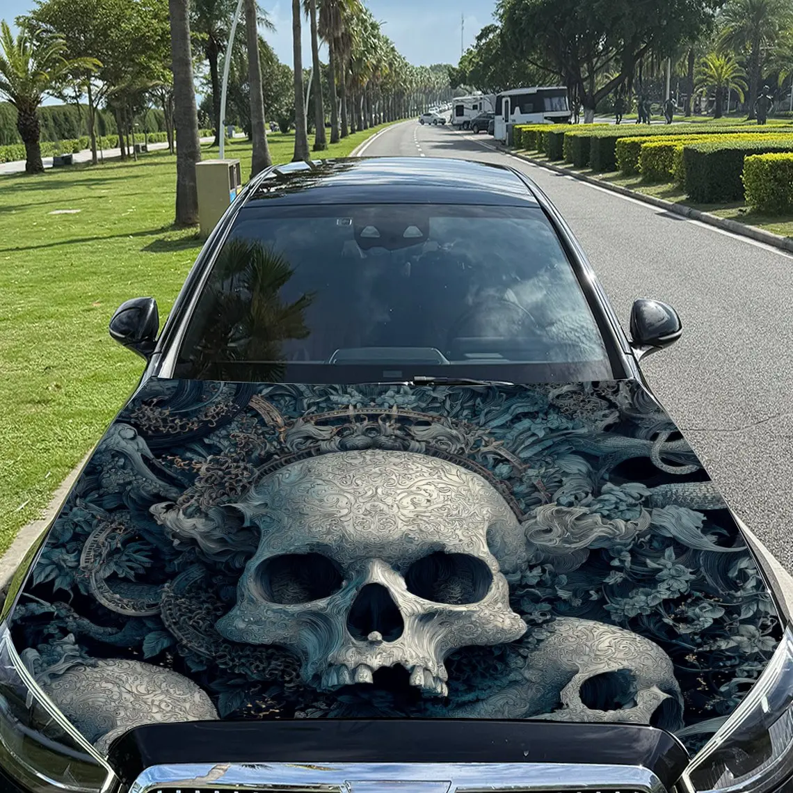 Dark - Style Intricate Patterned Skull Car Vinyl Wrap, PVC Material Waterproof Car Hood Sticker, Self-Adhesive Scratch-Resistant
Dark - Style Intricate Patterned Skull Car Vinyl Wrap, PVC Material Waterproof Car Hood Sticker, Self-Adhesive Scratch-Resistant