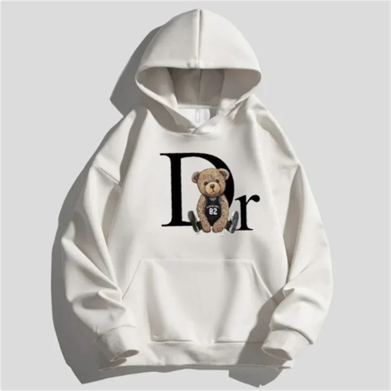 Unisex Letter Bear Print Hoodie, pulôver casual, moda natalícia, solto Street Wear, skate, monocromático, novo, outono
Unisex Letter Bear Print Hoodie, pulôver casual, moda natalícia, solto Street Wear, skate, monocromático, novo, outono