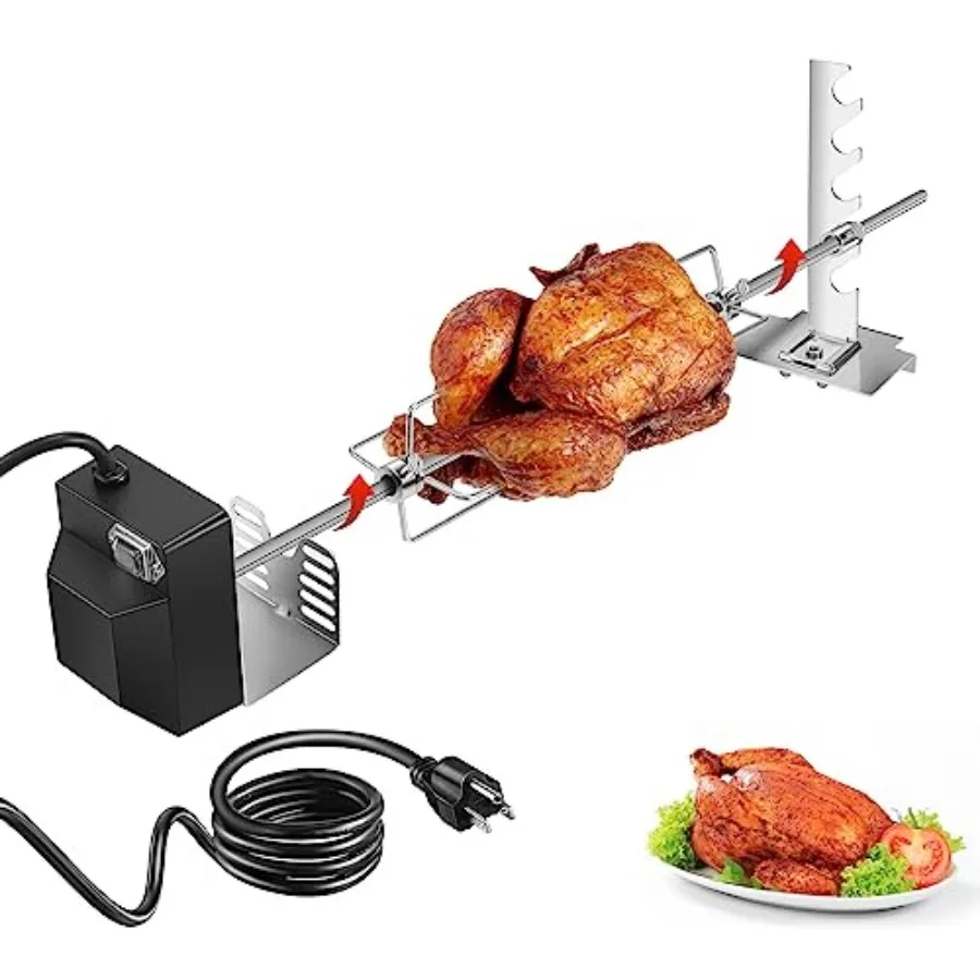Rotisserie Grill Kit Automatic Rotating BBQ UL Certificated Universal Grill Rotisseries with 120V 4W Motor 28" Spit Rod 2 x 4 F
Rotisserie Grill Kit Automatic Rotating BBQ UL Certificated Universal Grill Rotisseries with 120V 4W Motor 28" Spit Rod 2 x 4 F