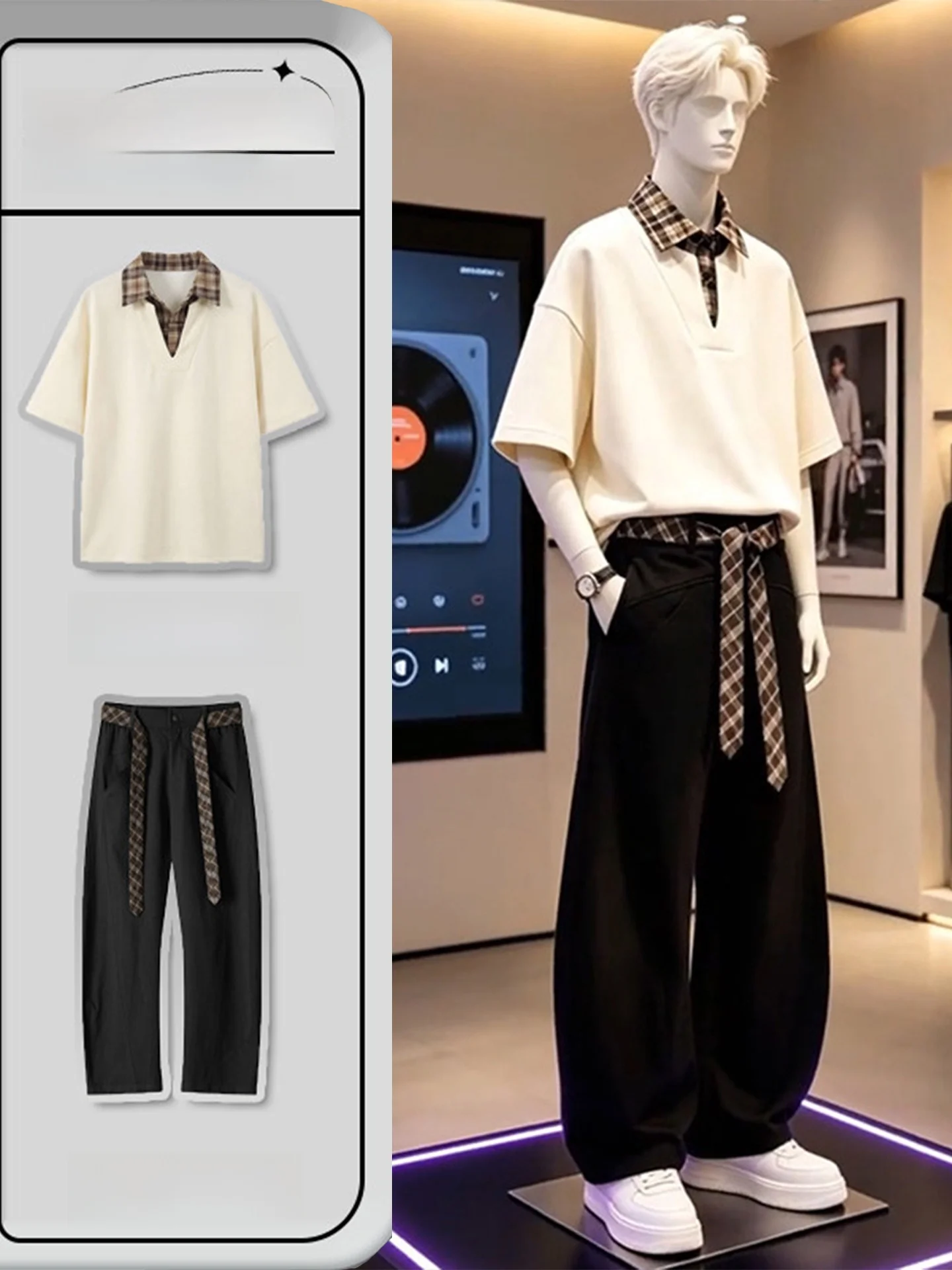 Casual Men's Summer Shirt Short Sleeve West Pants Set Youthful Feeling Whole Set High-End Sensation Leisure Suit
Casual Men's Summer Shirt Short Sleeve West Pants Set Youthful Feeling Whole Set High-End Sensation Leisure Suit