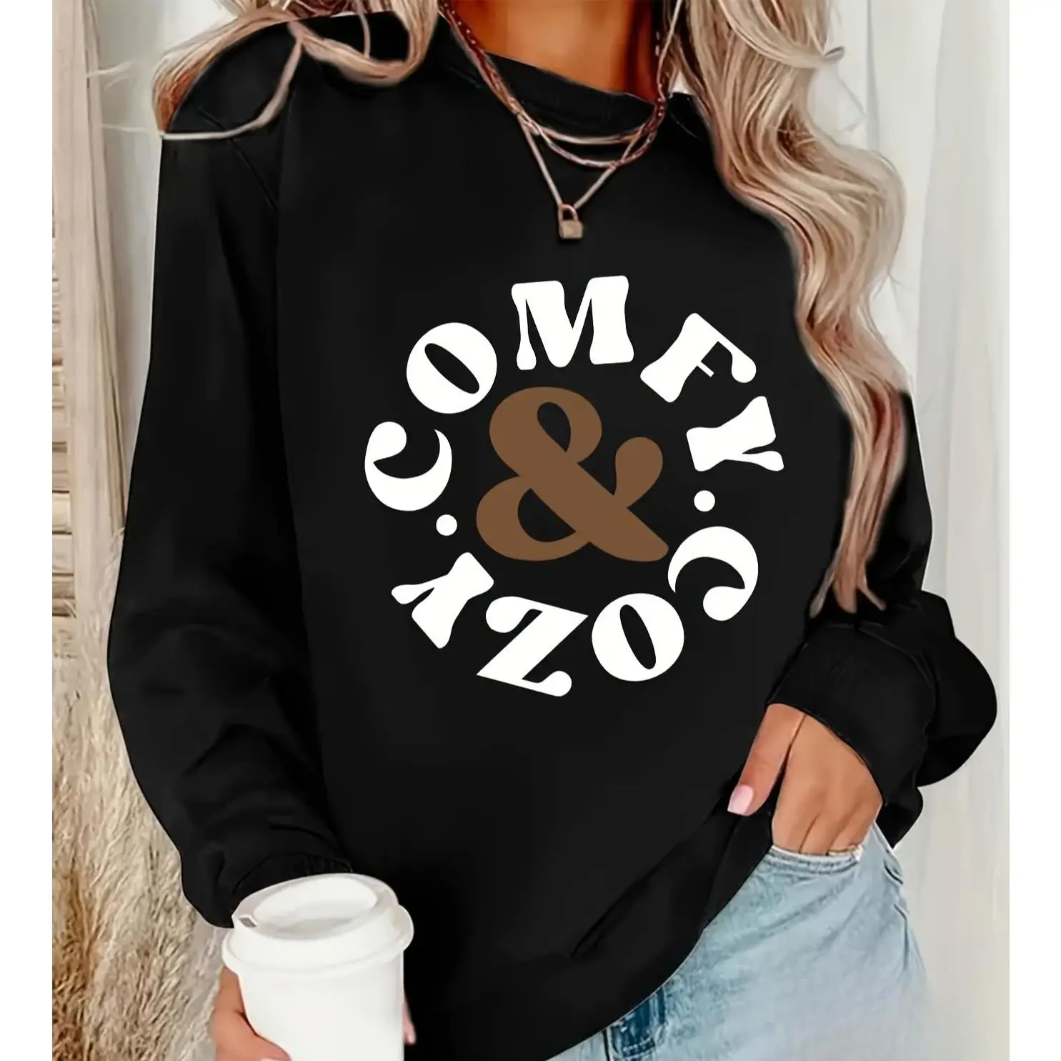 Comfy & Cozy Sweatshirt Women's Crewneck Loose Fit Slogan Jumper Pullover Casual Streetwear Tops for Fall Winter
Comfy & Cozy Sweatshirt Women's Crewneck Loose Fit Slogan Jumper Pullover Casual Streetwear Tops for Fall Winter