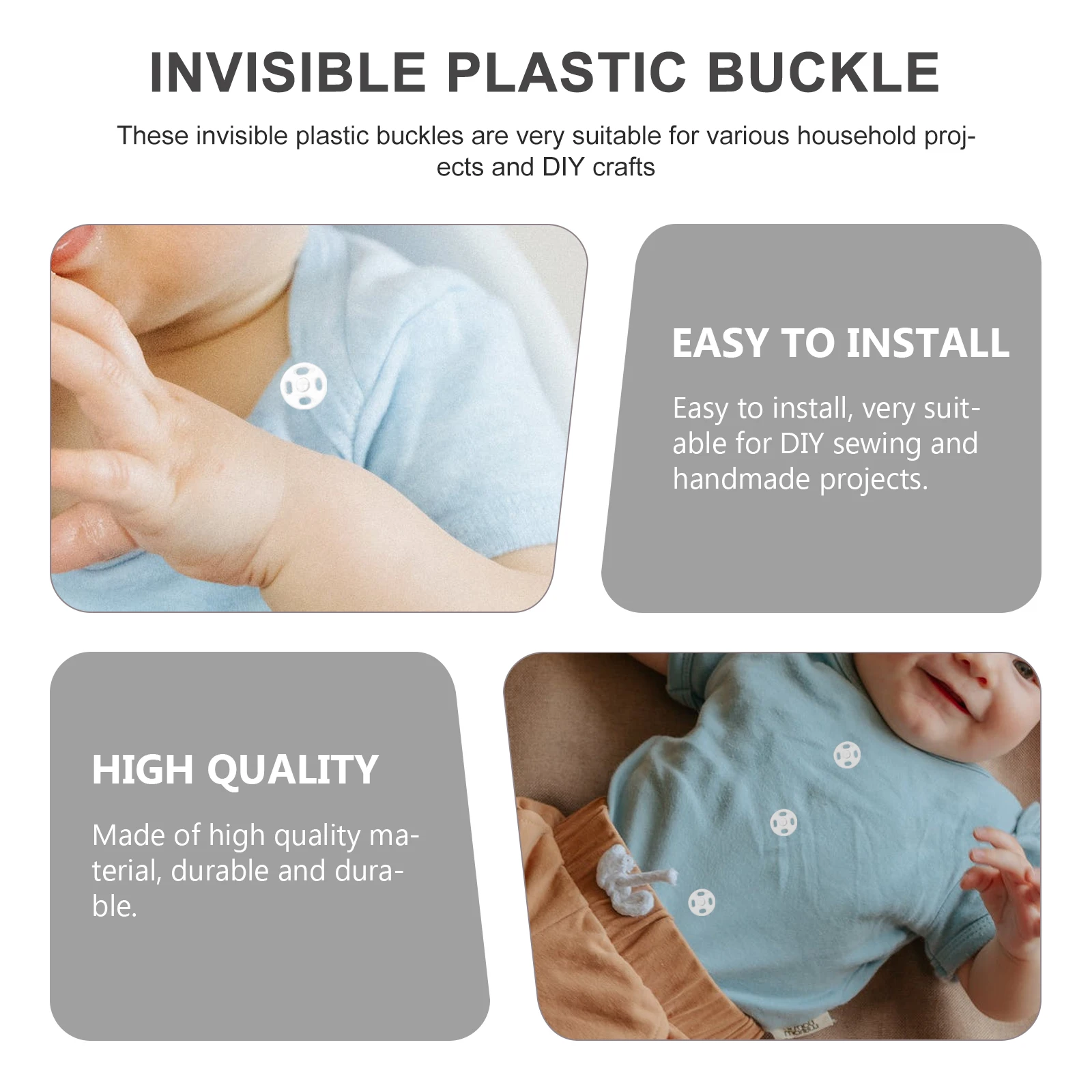 Snap Buttons Clothing Accessories Long Lasting Durable Invisible Safety Buckles Decorative Fixing Buttons For Clothes
Snap Buttons Clothing Accessories Long Lasting Durable Invisible Safety Buckles Decorative Fixing Buttons For Clothes