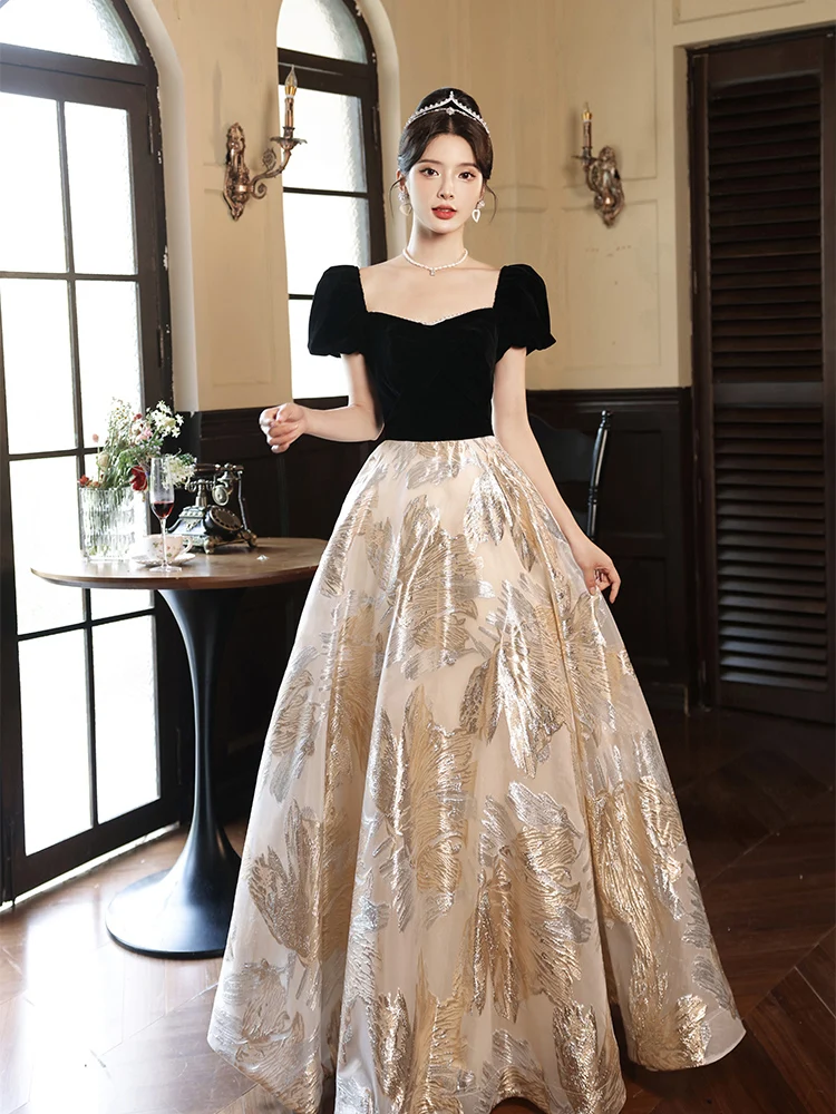 Вечернее платье Ele Bla для женщин, новинка 2023 года, корейская версия, с завышенной талией, длинное, с рукавами-фонариками, для вечеринок и свадеб
Вечернее платье Ele Bla для женщин, новинка 2023 года, корейская версия, с завышенной талией, длинное, с рукавами-фонариками, для вечеринок и свадеб