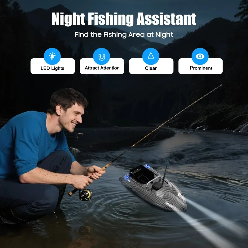 【Best Choice】1.5kg Load RC Bait Boat, 500M Cruise Control, 5200mAh Battery 2~3H Runtime, LED Lights, Low Power Alert, for Carp F
【Best Choice】1.5kg Load RC Bait Boat, 500M Cruise Control, 5200mAh Battery 2~3H Runtime, LED Lights, Low Power Alert, for Carp F