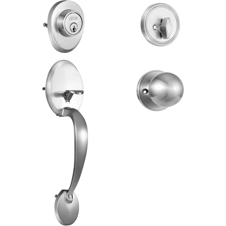 Front Door Handle and Deadbolt Set Satin Nickel Front Door Lock Set with Interior Knob Adjustable Hole Spacing Single Cylinder
Front Door Handle and Deadbolt Set Satin Nickel Front Door Lock Set with Interior Knob Adjustable Hole Spacing Single Cylinder