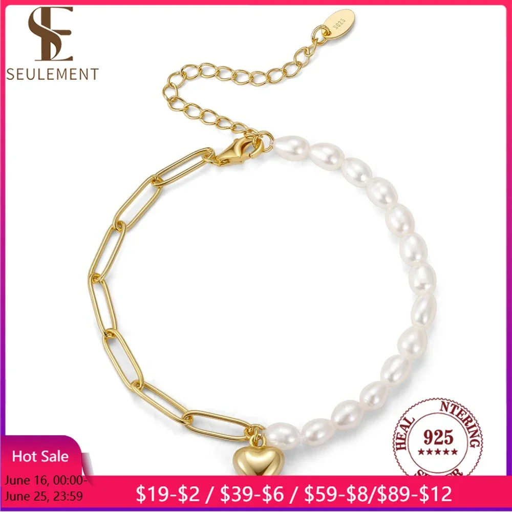 Seulement Natural Baroque Pearl Half Chain Bracelet for Women 925 Sterling Silver Heart Pendant Bracelets Jewelry Gifts
Seulement Natural Baroque Pearl Half Chain Bracelet for Women 925 Sterling Silver Heart Pendant Bracelets Jewelry Gifts