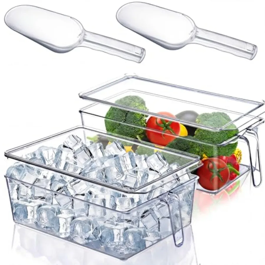 4 Pcs Ice Storage Bin for Freezer with Lid and Flexible Scoop Set Plastic Ice Container with Lid Handle for Home Office Fridge
4 Pcs Ice Storage Bin for Freezer with Lid and Flexible Scoop Set Plastic Ice Container with Lid Handle for Home Office Fridge