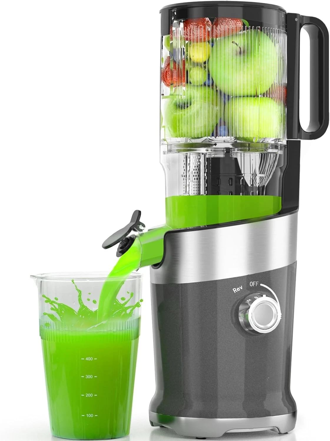Cold Press Juicer,4.9" Large Feed Chute Juicer Machines for Whole Fruits & Vegetables,High Juice Yield,Professional Masticating juicer Easy to Clean,Grey
Cold Press Juicer,4.9" Large Feed Chute Juicer Machines for Whole Fruits & Vegetables,High Juice Yield,Professional Masticating juicer Easy to Clean,Grey