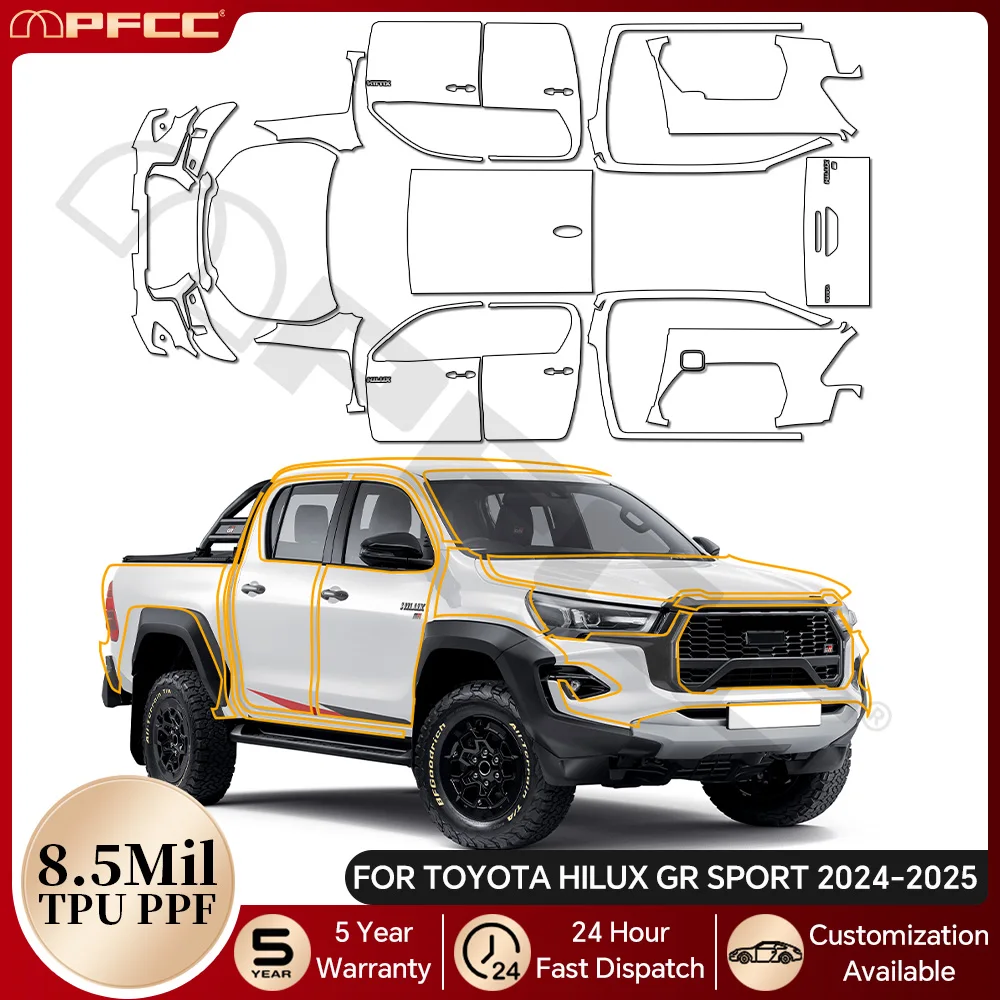 Pre-cut PPF For Toyota Hilux GR Sport 2024-2025 TPU Paint Protection Film Anti-Scratch Car Cover Resistant Invisible Repairable
Pre-cut PPF For Toyota Hilux GR Sport 2024-2025 TPU Paint Protection Film Anti-Scratch Car Cover Resistant Invisible Repairable