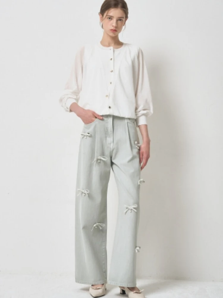Summer New Korean Style Casual Loose Slimming Hand Sewn Knot Straight Leg Denim Jeans High Waist Neutral Style
Summer New Korean Style Casual Loose Slimming Hand Sewn Knot Straight Leg Denim Jeans High Waist Neutral Style