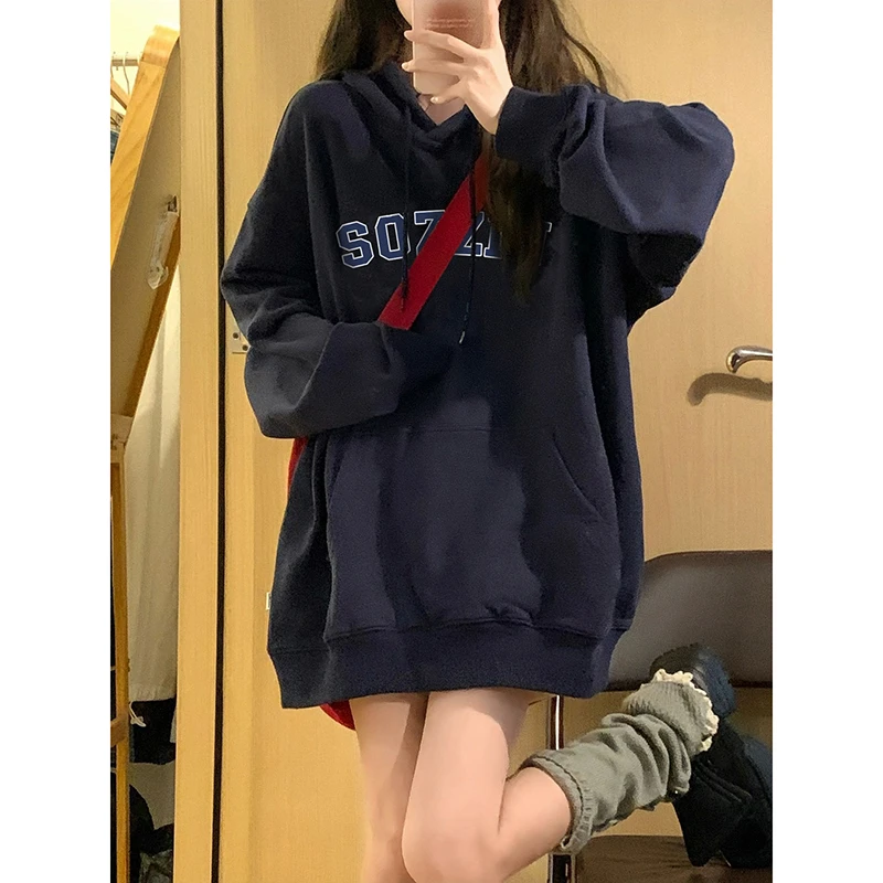 Retro American Hoodie Women's Fleece Zipper Jacket Autumn Winter Oversize Cardigan Blue Color Couple Matching Commute Style
Retro American Hoodie Women's Fleece Zipper Jacket Autumn Winter Oversize Cardigan Blue Color Couple Matching Commute Style