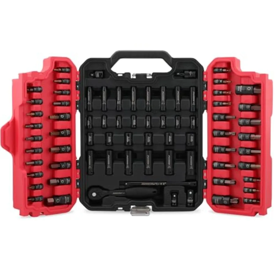 73-Piece Hex Torx Bit Impact Socket-Set, Master Impact Socket Set, SAE Metric Deep Shallow Sockets Torx Bit Sockets Includes Ra
73-Piece Hex Torx Bit Impact Socket-Set, Master Impact Socket Set, SAE Metric Deep Shallow Sockets Torx Bit Sockets Includes Ra
