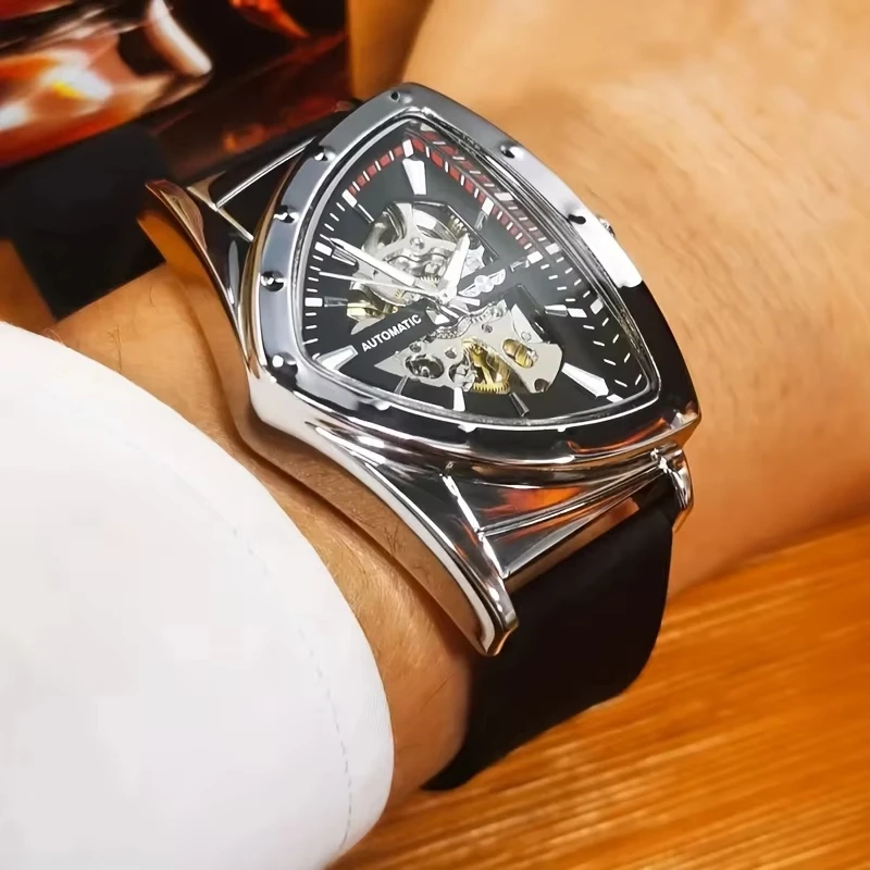 WINNER Men's Luxury Military Mechanical Watch Automatic Triangular Skeleton Luminous Hands Fashion Rubber Strap Sport Wristwatch
WINNER Men's Luxury Military Mechanical Watch Automatic Triangular Skeleton Luminous Hands Fashion Rubber Strap Sport Wristwatch