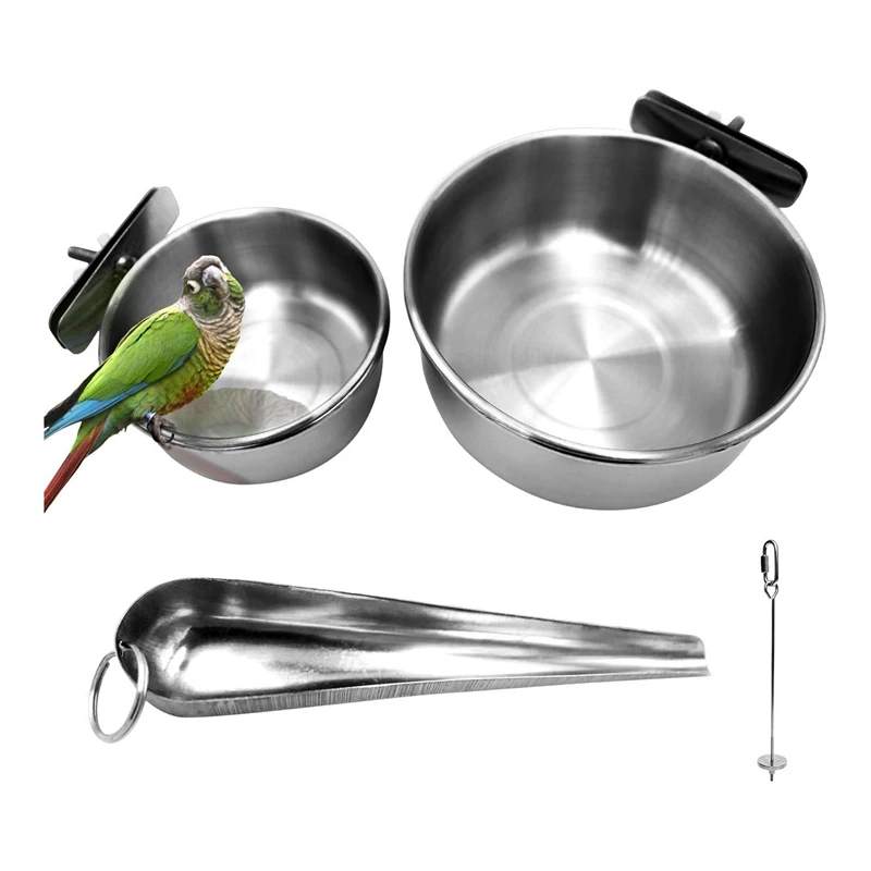 4 Pieces Stainless Steel Bird Feeding Dish Cups, Parrot Food Water Bowls With Clamp, Pet Cage Cups Holder
4 Pieces Stainless Steel Bird Feeding Dish Cups, Parrot Food Water Bowls With Clamp, Pet Cage Cups Holder