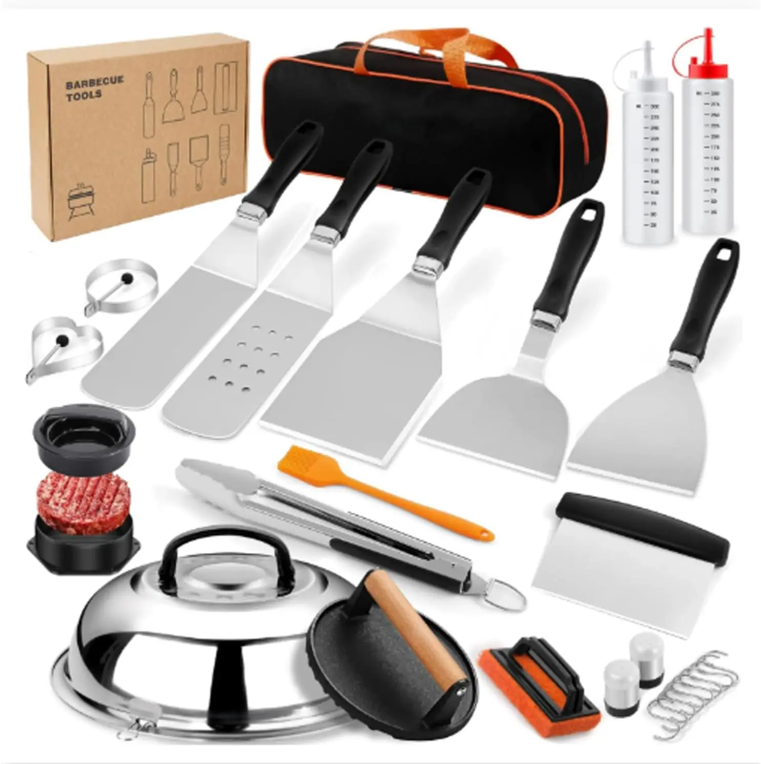 BBQ Tool Set, Grill Accessories with Carrying Case, Outdoor Cooking Utensils for Camping, Tailgating, Backyard BBQ(8)
BBQ Tool Set, Grill Accessories with Carrying Case, Outdoor Cooking Utensils for Camping, Tailgating, Backyard BBQ(8)
