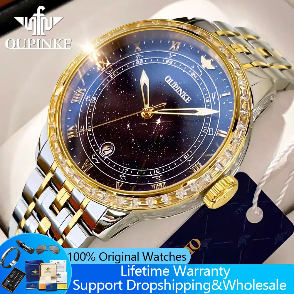 OUPINKE 3203 Automatic Watches For Men Starry Sky Roman Scale Original Men's Mechanical Wristwatch Waterproof Calendar Man Watch
OUPINKE 3203 Automatic Watches For Men Starry Sky Roman Scale Original Men's Mechanical Wristwatch Waterproof Calendar Man Watch
