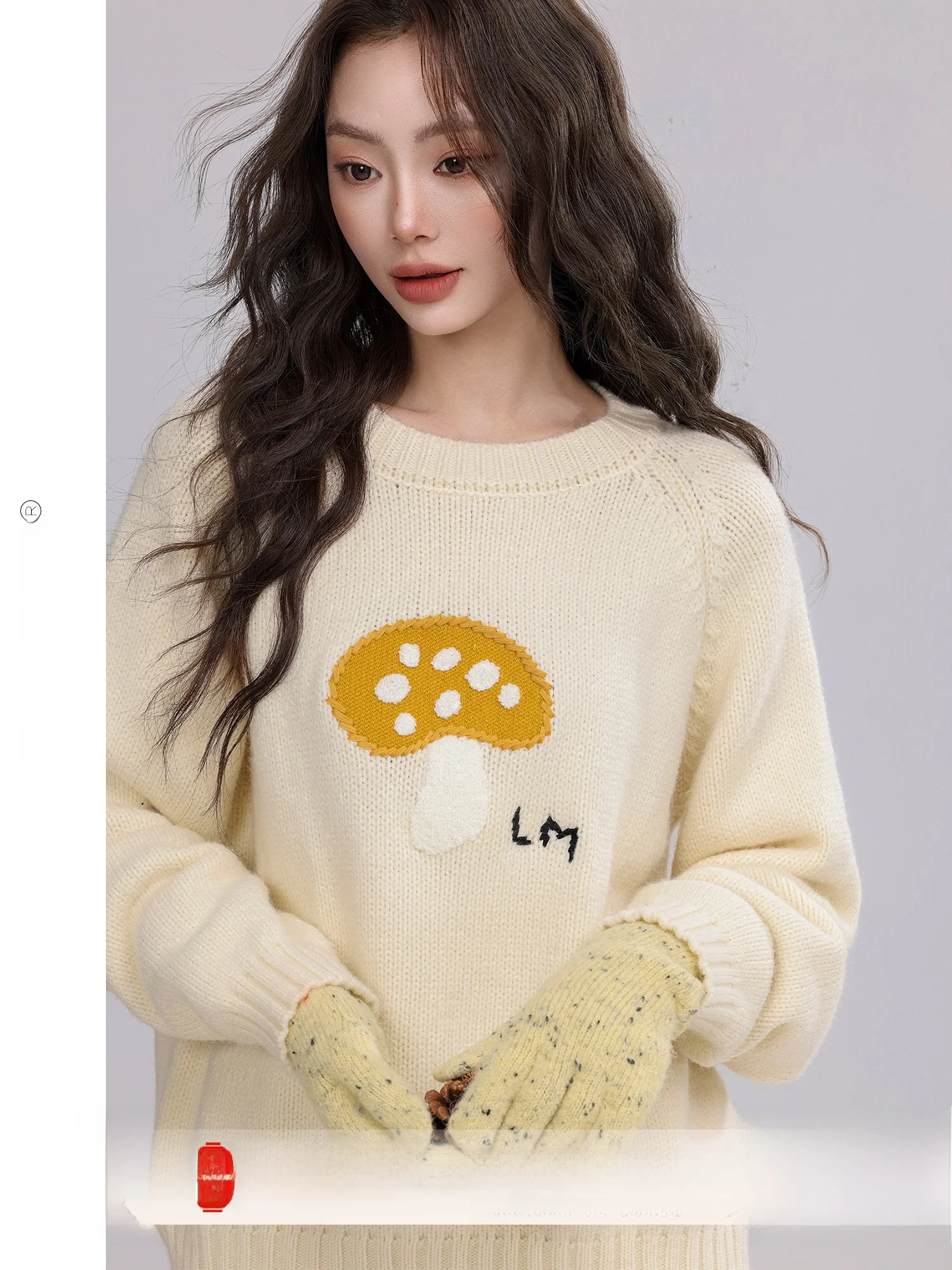 Loose Lazy Sle Embroidered Musoom Knit Sweater Women's Overhead Soft Polyester Casual Faion Winter New Arrival
Loose Lazy Sle Embroidered Musoom Knit Sweater Women's Overhead Soft Polyester Casual Faion Winter New Arrival