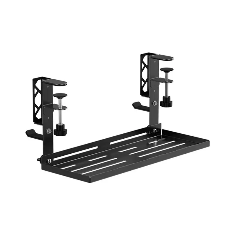 Metal Under Table Storage Rack Under Desk Cable Management Tray Desk Wire Organizer No Punching Accessories