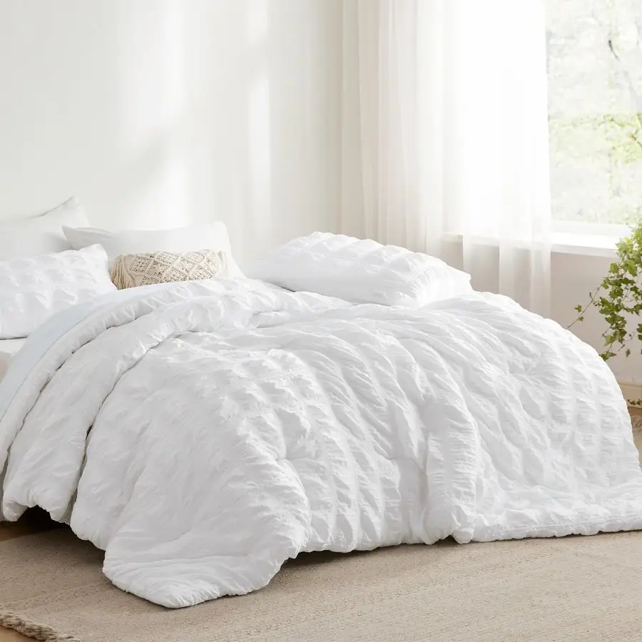 Bed in a Bag Twin 5 Pieces Plaid Seersucker Bedding Comforter Sets, Soft Lightweight White Boho Bed Set with Comforters Twin Siz
Bed in a Bag Twin 5 Pieces Plaid Seersucker Bedding Comforter Sets, Soft Lightweight White Boho Bed Set with Comforters Twin Siz
