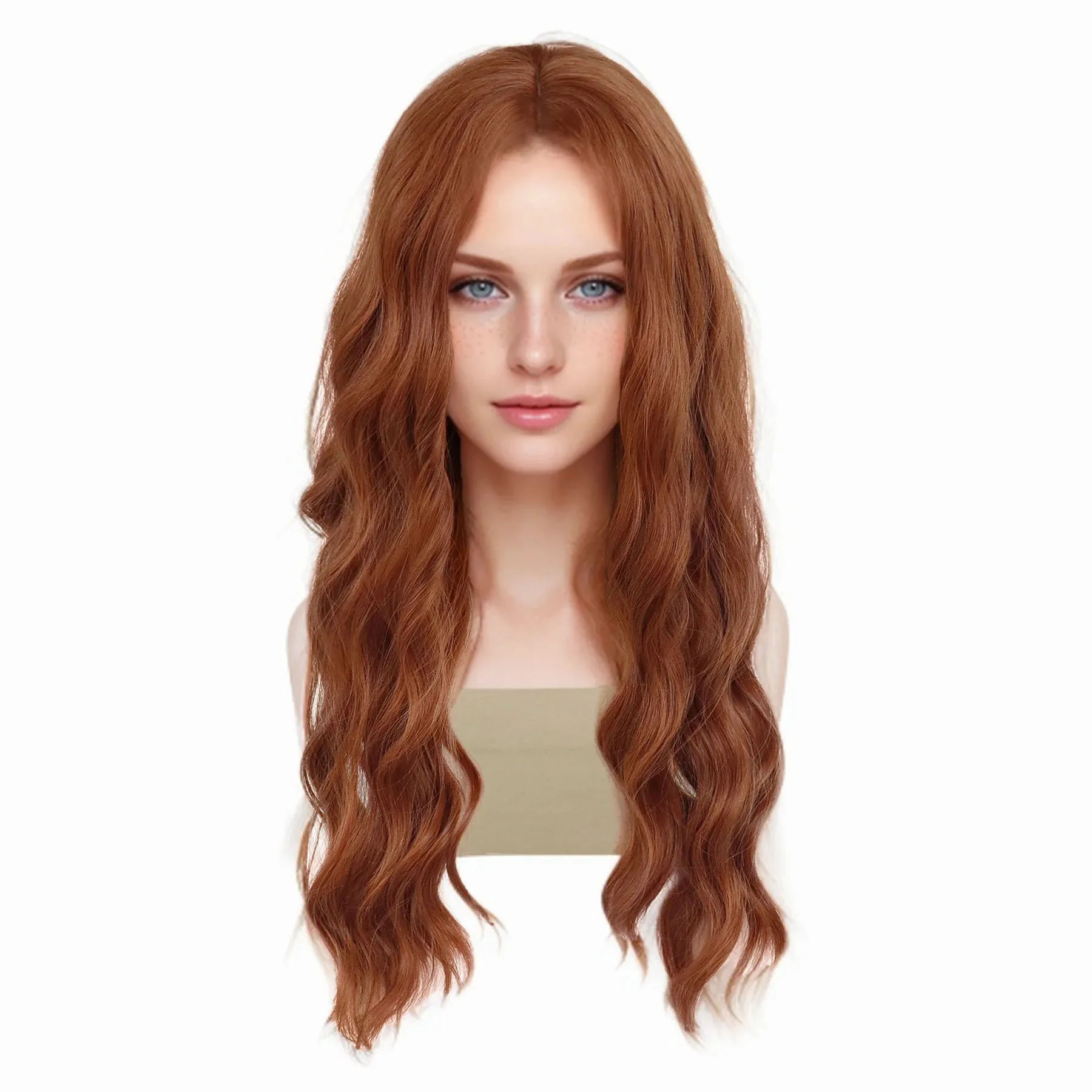 Synthetic Wigs Long Wavy Copper Red Fluffy Heat Resistant Middle Part Loose Waves Wig for Women Cosplay Halloween Daily Party
Synthetic Wigs Long Wavy Copper Red Fluffy Heat Resistant Middle Part Loose Waves Wig for Women Cosplay Halloween Daily Party