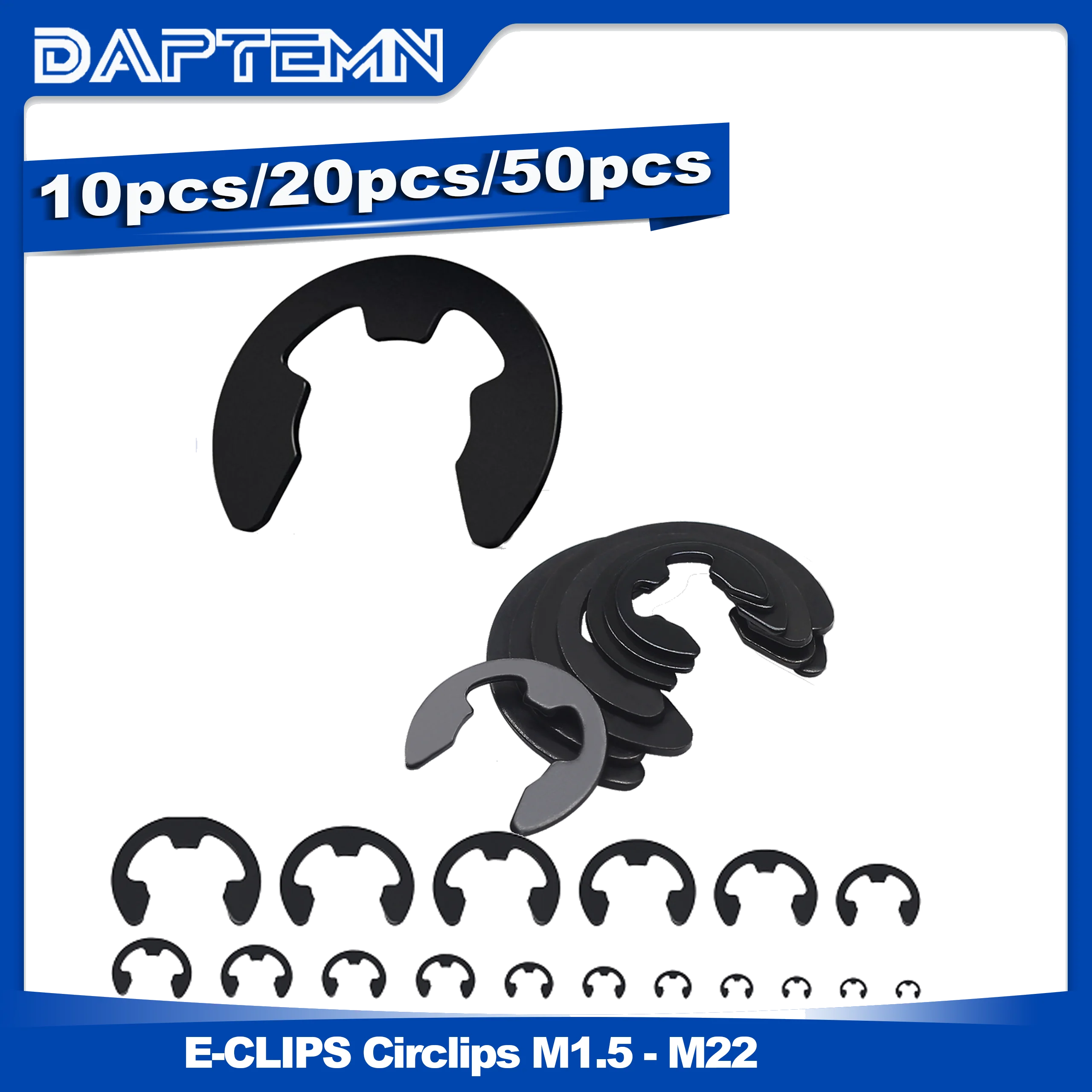 E Clip Circlip External Retaining Rings M1.5 - M22, E Clips External Carbon Steel Rings 10pcs 20pcs 50pcs
E Clip Circlip External Retaining Rings M1.5 - M22, E Clips External Carbon Steel Rings 10pcs 20pcs 50pcs