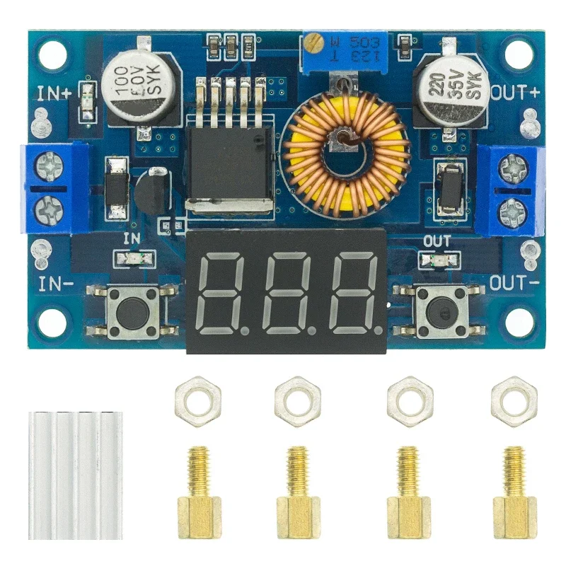 XL4015 High power 5A 75W DC-DC Adjustable Step-down Charger Module Step Down Buck Converter LED Driver with Red Voltmeter Lm
XL4015 High power 5A 75W DC-DC Adjustable Step-down Charger Module Step Down Buck Converter LED Driver with Red Voltmeter Lm