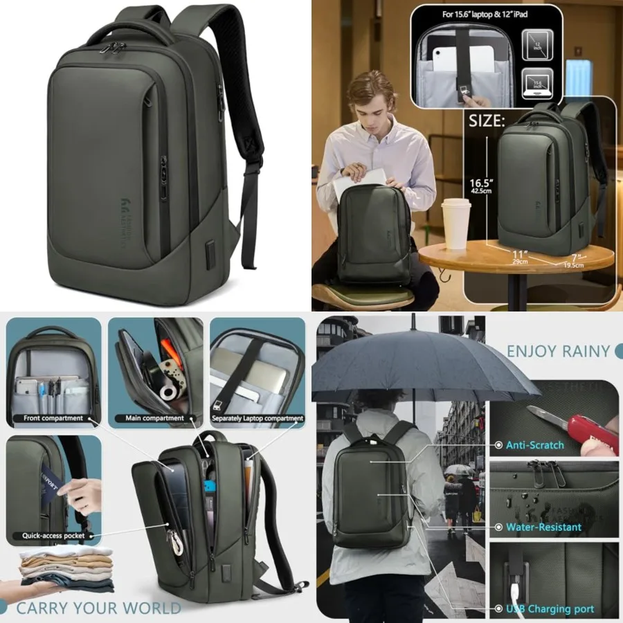 Laptop Backpack for Men with USB Charging Port Water-Resistant for Computer Bag Durable High-Tech Daypack Casual Backpack for B
Laptop Backpack for Men with USB Charging Port Water-Resistant for Computer Bag Durable High-Tech Daypack Casual Backpack for B