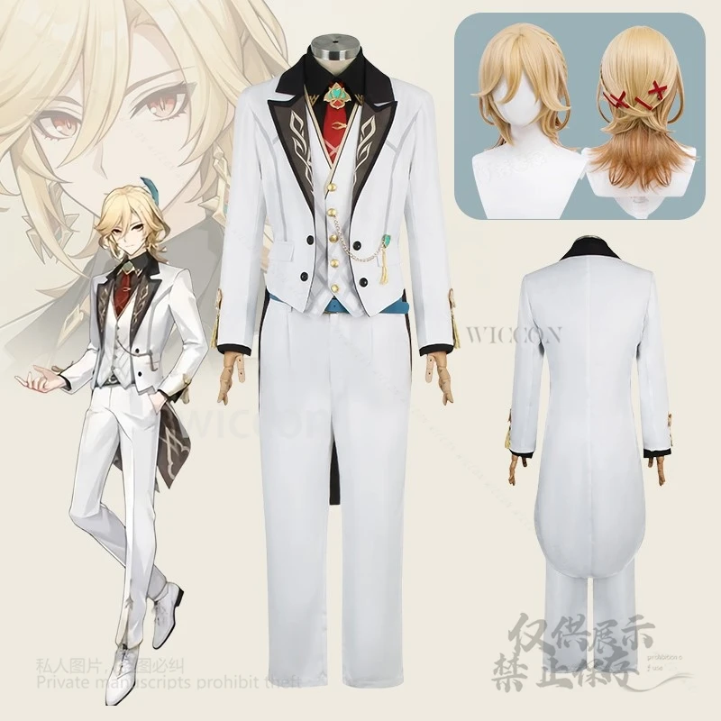 Anime Game Genshin Impact Kaveh Cosplay Costume White Gown Wig Hair Pin Outfits Full Set Doujin Halloween Party S-2XL Customized
Anime Game Genshin Impact Kaveh Cosplay Costume White Gown Wig Hair Pin Outfits Full Set Doujin Halloween Party S-2XL Customized