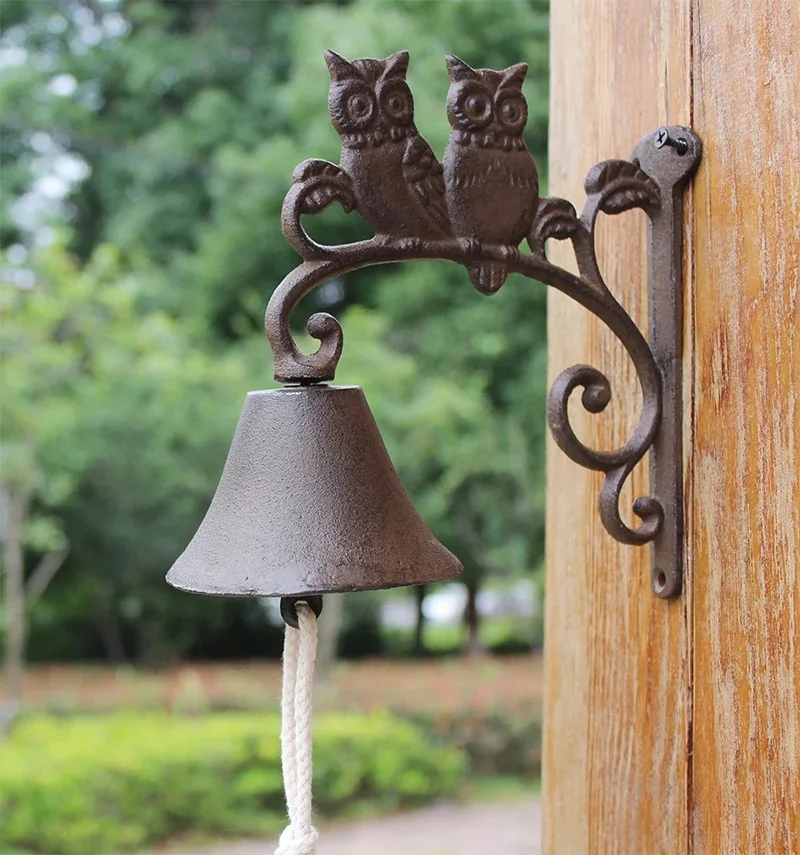 Cast Iron Wall Mounted Welcome Hand Bell Two Owls Retro Rustic Colors Double Sided For Home Garden Front Door Decoration Heavy
Cast Iron Wall Mounted Welcome Hand Bell Two Owls Retro Rustic Colors Double Sided For Home Garden Front Door Decoration Heavy