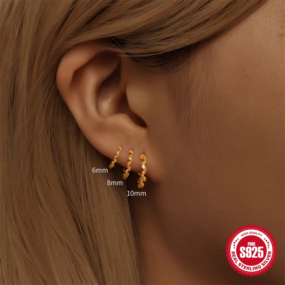 Aide 6/8/10mm 925 Silver Round Micro-Set Zircon Hoop Earrings For Women 18K Gold Plated Multi Size Earrings Ins Fine Jewelry
Aide 6/8/10mm 925 Silver Round Micro-Set Zircon Hoop Earrings For Women 18K Gold Plated Multi Size Earrings Ins Fine Jewelry