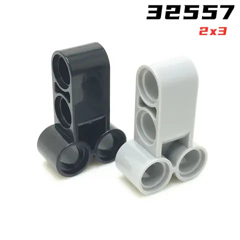 Bloques de construcción de cerdo arcoíris para niños, juguetes educativos de repuesto, MOC, partículas 32557, conector Pin Perpendicular de alta tecnología, doble 3L