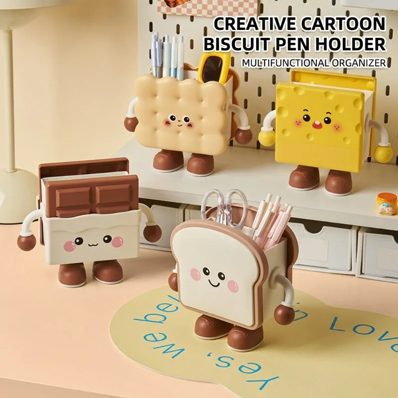 Cute Cartoon Cookie Shaped Pen Holder Desktop Storage Box Creative Multi-Functional Organizer for Stationery Makeup Brushes
Cute Cartoon Cookie Shaped Pen Holder Desktop Storage Box Creative Multi-Functional Organizer for Stationery Makeup Brushes