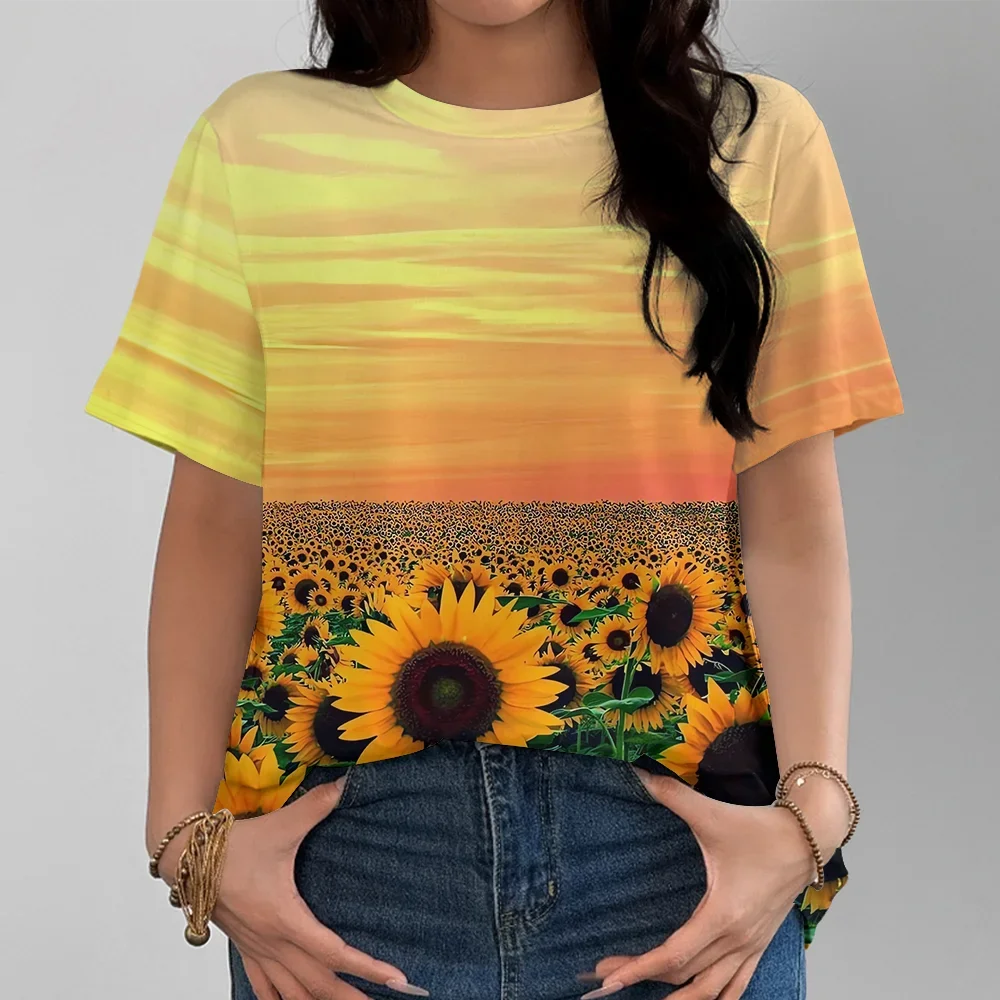 Женская футболка с ярким подсолнухом и желтым градиентом, вдохновленная природой, модная и повседневная летняя с коротким рукавом Y2K
Женская футболка с ярким подсолнухом и желтым градиентом, вдохновленная природой, модная и повседневная летняя с коротким рукавом Y2K