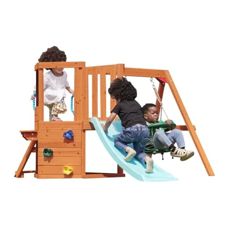 5in1 Toddler Swing Set for Backyard Outdoor Play: Includes Baby Swing Picnic Table Chalkboard Slide and Rock Climbing Wall Idea
5in1 Toddler Swing Set for Backyard Outdoor Play: Includes Baby Swing Picnic Table Chalkboard Slide and Rock Climbing Wall Idea