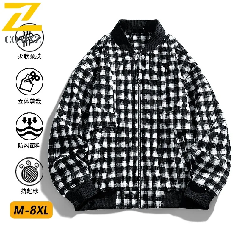 COMXZ Jacket American Plaid Workwear Men Women Stand Collar Colorblock Casual Coat Waterproof Windproof Flight Style Streetwear
COMXZ Jacket American Plaid Workwear Men Women Stand Collar Colorblock Casual Coat Waterproof Windproof Flight Style Streetwear