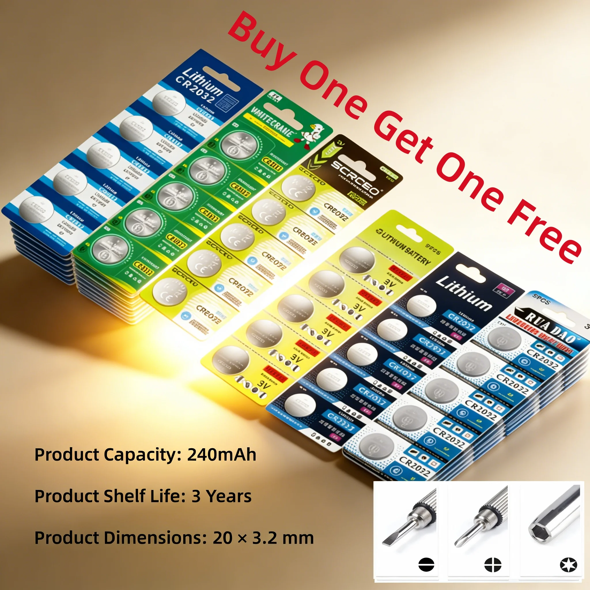 Hot-Selling Models CR2032 Button Battery DL2032 3V Lithium Battery for Watch Toy Calculator Car Remote Control Button Coin Cell
Hot-Selling Models CR2032 Button Battery DL2032 3V Lithium Battery for Watch Toy Calculator Car Remote Control Button Coin Cell