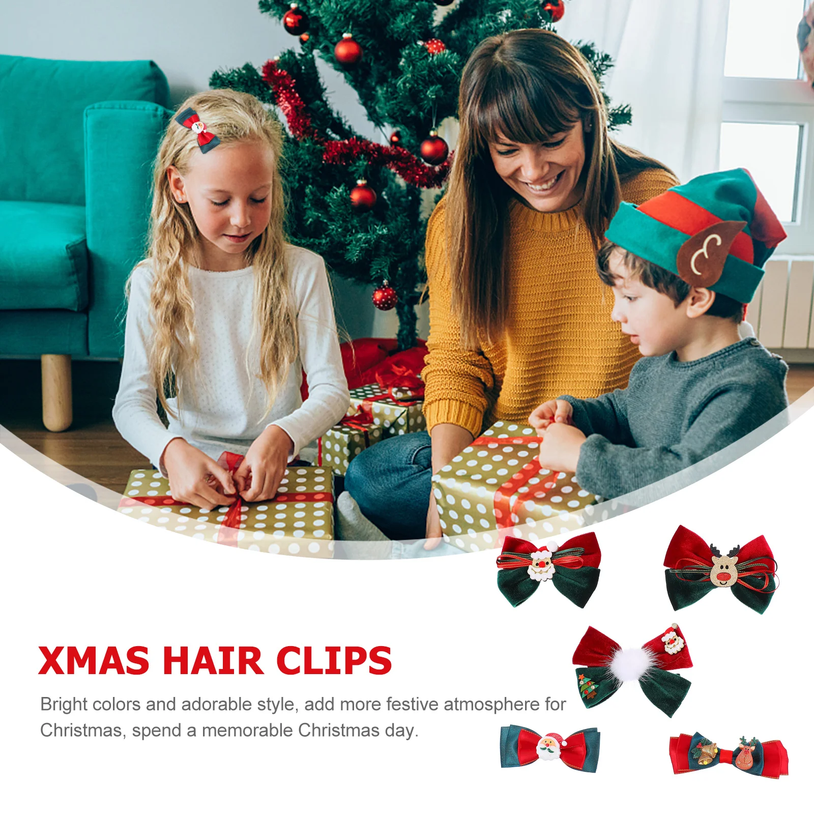 5 Pcs Bow Hair Clip Headdress Kids Hairpins Bows Holiday Accessories Girl Novelty Clips Cute Cloth Girls Adorable for Christmas
5 Pcs Bow Hair Clip Headdress Kids Hairpins Bows Holiday Accessories Girl Novelty Clips Cute Cloth Girls Adorable for Christmas