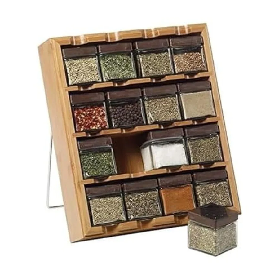 16 Jar Bamboo 3-in-1 Spice Organizer for Countertop, Wall, and Drawer with Spices Included, FREE Spice Refills for 5 Years, Lif
16 Jar Bamboo 3-in-1 Spice Organizer for Countertop, Wall, and Drawer with Spices Included, FREE Spice Refills for 5 Years, Lif