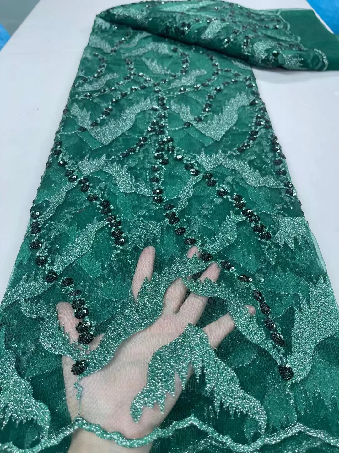 Green African Sequins Lace Fabric 2023 High Quaity Sequins Embroidery French Tulle Mesh Lace Fabric For Nigerian Party LR2306
Green African Sequins Lace Fabric 2023 High Quaity Sequins Embroidery French Tulle Mesh Lace Fabric For Nigerian Party LR2306