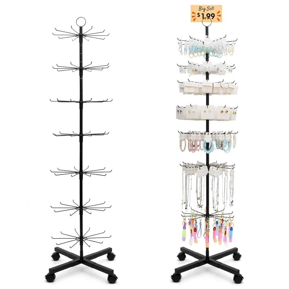 Rotating Display Stand 7 Tier Adjustable Rack for Jewelry Earrings Keychains Vendor Store Events
Rotating Display Stand 7 Tier Adjustable Rack for Jewelry Earrings Keychains Vendor Store Events