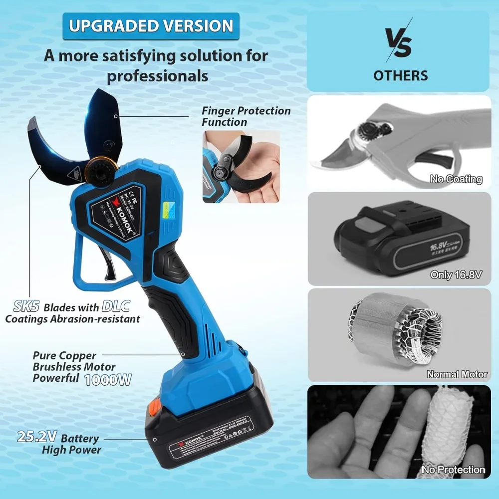 Professional Cordless Electric Pruning Shears Secateurs, Smart Garden Orchard Tools 2 Rechargeable 2Ah Battery
Professional Cordless Electric Pruning Shears Secateurs, Smart Garden Orchard Tools 2 Rechargeable 2Ah Battery