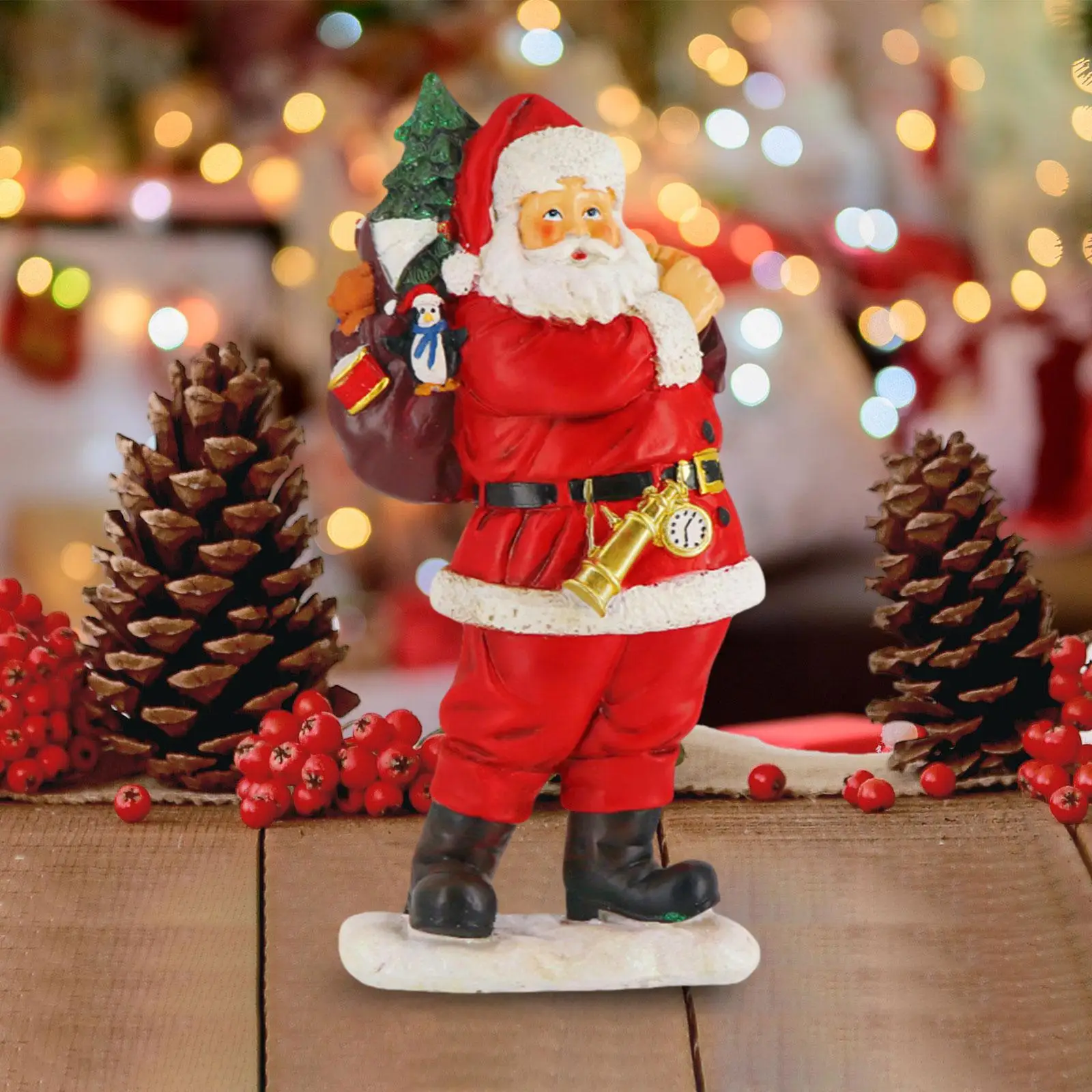 Декоративная статуэтка Санты из смолы, расписанная вручную, для праздничного украшения гостиной и витрин
Декоративная статуэтка Санты из смолы, расписанная вручную, для праздничного украшения гостиной и витрин