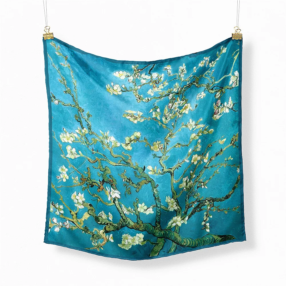 Versatile Small Scarf Women's Checkered Decorative Square Silk Scarf Four Seasons Series Van Gogh Oil Painting Apricot Flower
Versatile Small Scarf Women's Checkered Decorative Square Silk Scarf Four Seasons Series Van Gogh Oil Painting Apricot Flower