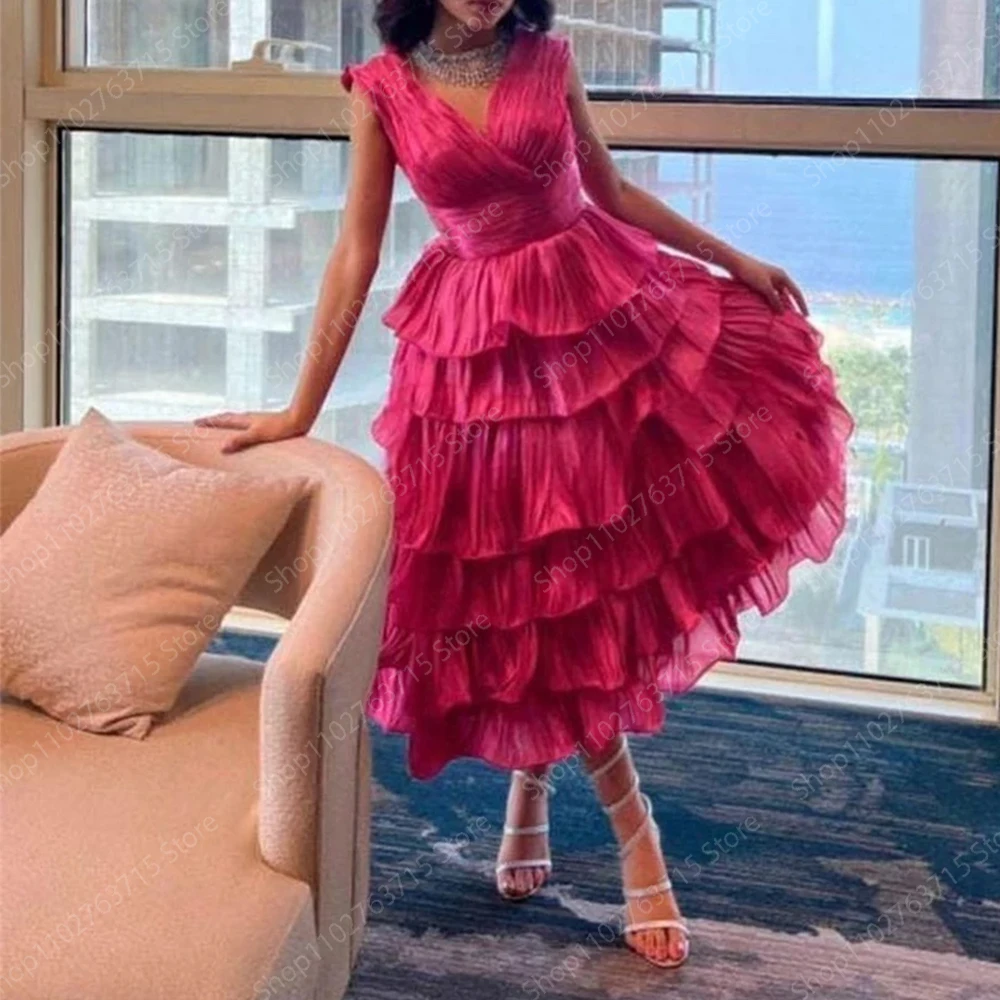 Elegant Long Tiered Evening Dresses for Women V-Neck Tea-Length A-Line Prom Party Wedding Gala Special Events Dress 2024
Elegant Long Tiered Evening Dresses for Women V-Neck Tea-Length A-Line Prom Party Wedding Gala Special Events Dress 2024