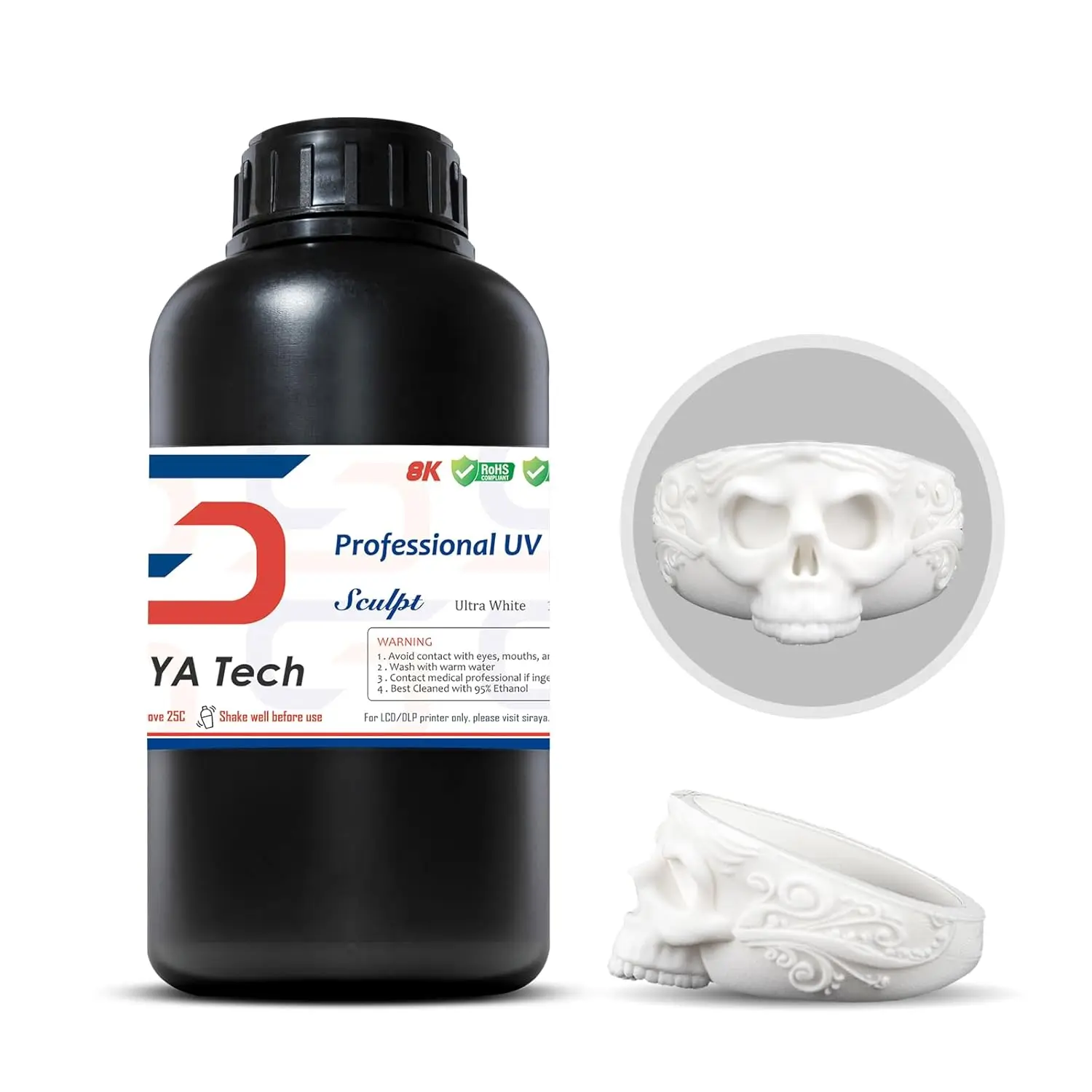 High-Temp Resistant 3D Printer Resin - Up to 250C, High Precision for Engineering, Jewelry & Industrial Use (Ultra White, 1kg)
High-Temp Resistant 3D Printer Resin - Up to 250C, High Precision for Engineering, Jewelry & Industrial Use (Ultra White, 1kg)