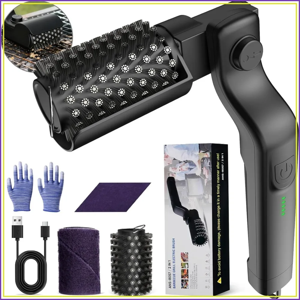 Cordless Rechargeable BBQ Grill Cleaning Brush, 180° Adjustable, 3-Speed Motor, Stainless Steel Head, Electric Grill Cleaner for Outdoor Grills
Cordless Rechargeable BBQ Grill Cleaning Brush, 180° Adjustable, 3-Speed Motor, Stainless Steel Head, Electric Grill Cleaner for Outdoor Grills