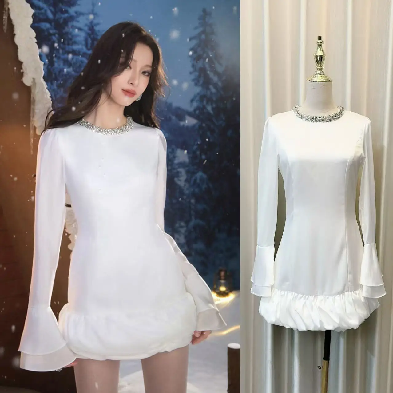 Luxury Crystal White Prom Dresses Women Summer Autumn Long Sleeve Ball Gown Diamon Neck Party Short Vestidos
Luxury Crystal White Prom Dresses Women Summer Autumn Long Sleeve Ball Gown Diamon Neck Party Short Vestidos